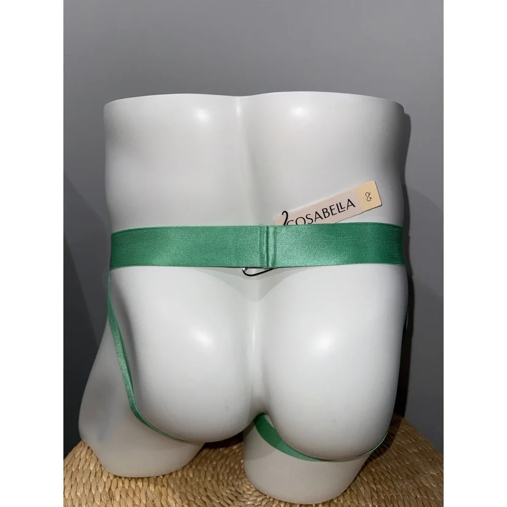 Cosabella Never Say Never Semi-Sheer Lace Jock‎ Strap Ghana Green